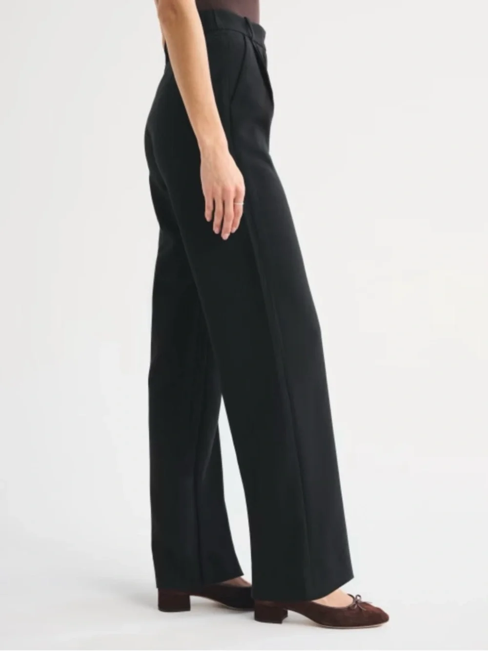 Abercrombie & Fitch Black High-Rise Wide-Leg Trousers - Picture 2 of 6